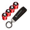 Car Tire Wheel Valve Caps Cover Suede Car Key Chain Ring Keychain For Peugeot 206 307 308 3008 207 208 407 408 508 2008 5008 301 UGE2