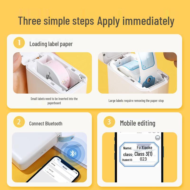 Jingchen D101 Wireless Smart Portable Label Printer CN plug (adapter included)