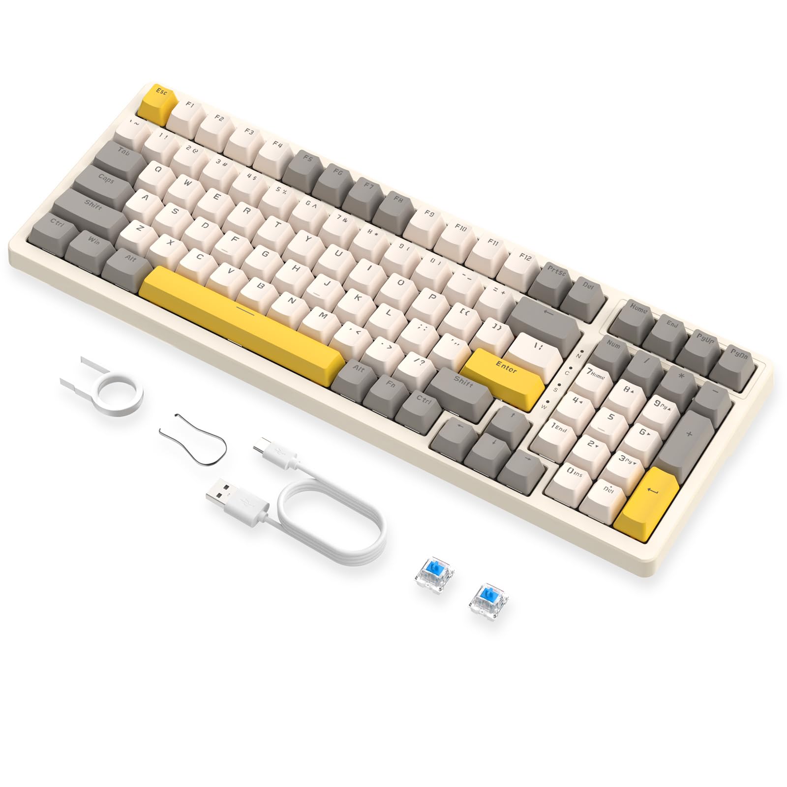 

ZIYOULANG K3MAX Mechanical Gaming Hot 100 Blue Standard ANSI USB 19 Custom Backlight DIY Full Key Conflict Japanese Instruction Manual Compatible with