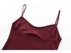 European & American Women's Autumn Burgundy Draped Sling Dress - Elegant & Lazy French Style