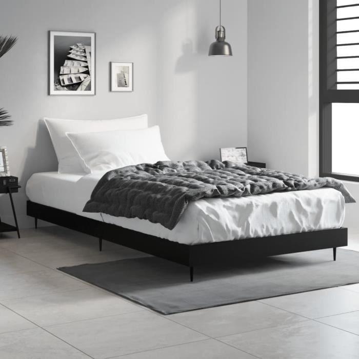 VidaXL Bed Frames Black 90x200 Cm Engineered Wood 832270