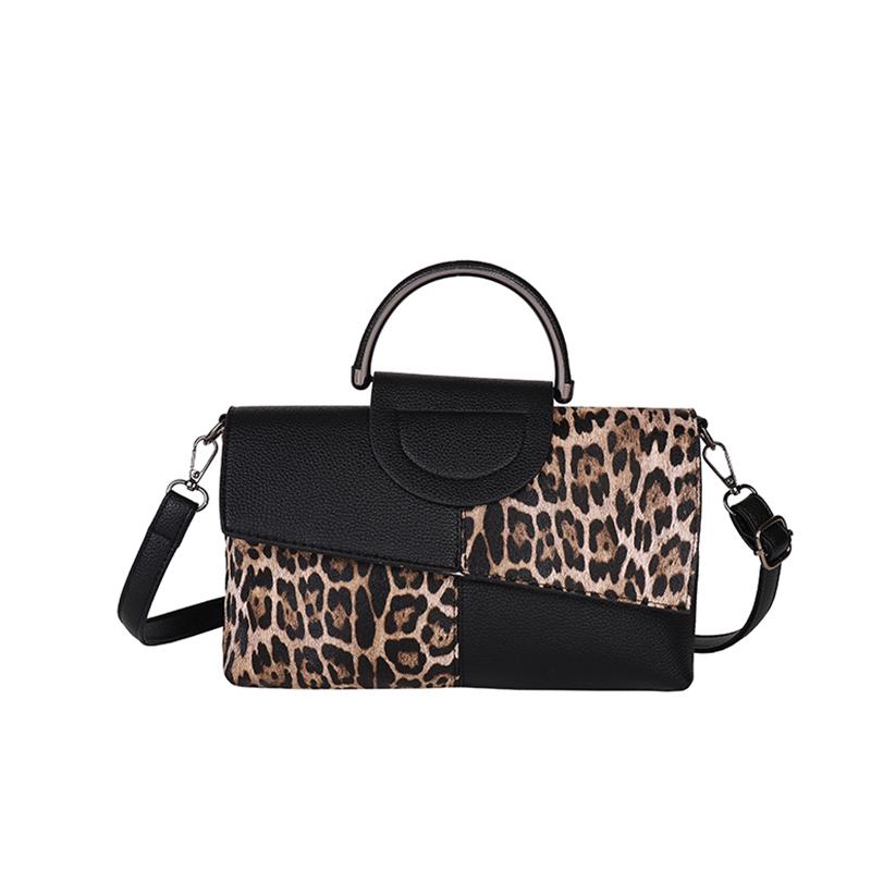 Fashion Zipper Solid Faux Suede Sewing Thread Shoulder Bags 2026 High Quality Leopard Print Large Capacity Handbags for Women