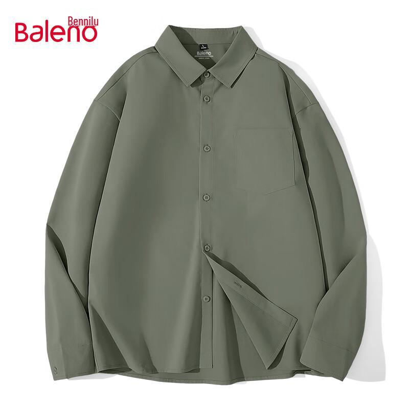 Baleno Men s Solid Color Long Sleeve Casual Shirt 2XL
