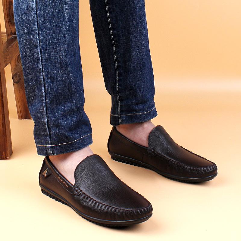 2025 Plus Size 46 47 Cow Genuine Leather Loafers Men Casual Shoes Designer Man Moccasins Mens Driving Shoes Slip On Flats Loafer