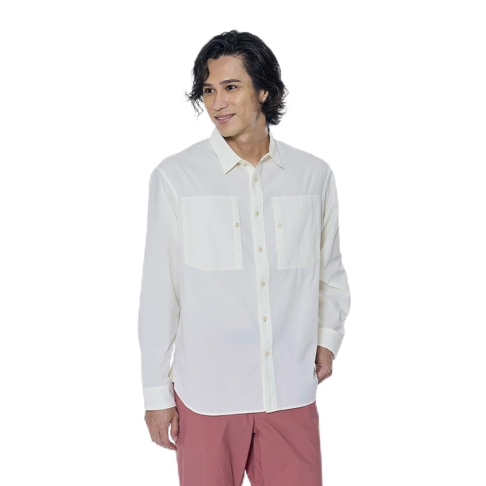 Mizuno Go to by B2MCB002 Stretch Soccer Long Sleeve Marshmallow White Men s Shirt,