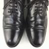 80s-90s Vintage Heyraud French Handmade Straight Tip Shoes Black Size 40.5 25.0-25.5(USED)