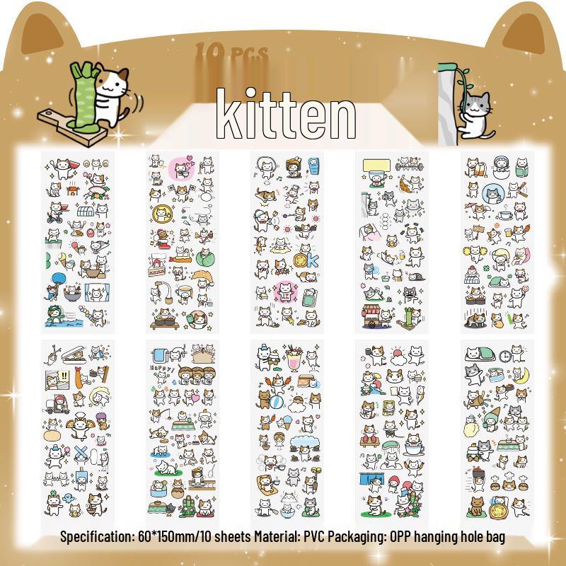 PET Cute Animal Stickers - Pet Planet Series for Journals & Children's Water Bottles