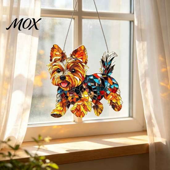 Modern Acrylic Prism Art Sun Catchers for Windows, Stained Glass Style Rainbow Maker Hanging Decorative Window Ornaments, Colorful Pendants