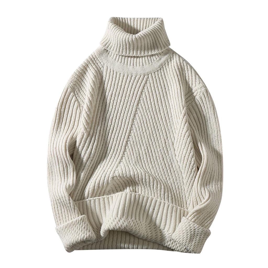 Men's Sweater High Neck Sweater Solid Color Slim Bottoming Sweater