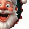 Santa Claus Wall Stickers 3D Effect Peel and Stick Funny Christmas Cartoon Decals Winter Holiday Home Decor Stickers for Home