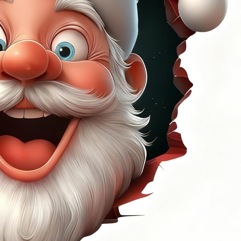 Santa Claus Wall Stickers 3D Effect Peel and Stick Funny Christmas Cartoon Decals Winter Holiday Home Decor Stickers for Home