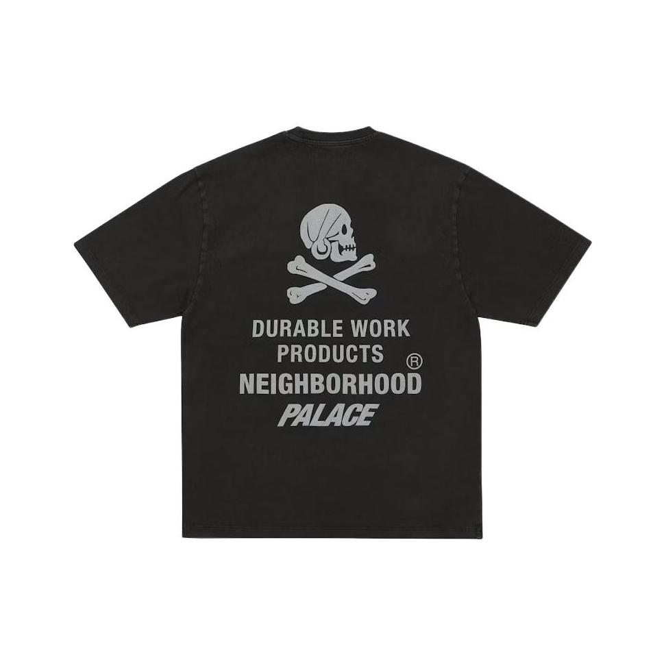 

Palace X Сотрудничество с районом Fw25 Графическая футболка с принтом черепа, с круглым вырезом и короткими рукавами, унисекс футболка P29TS103 S