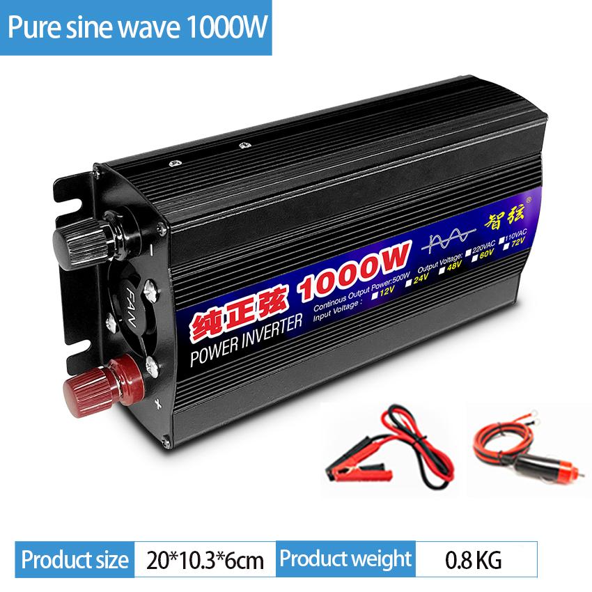 

COD Local Stock Solar pure sine wave 1000W/1600W/2000W3000W/4000W converter DC12V/24V to AC220V electric vehicle household appliances black new power 24 V