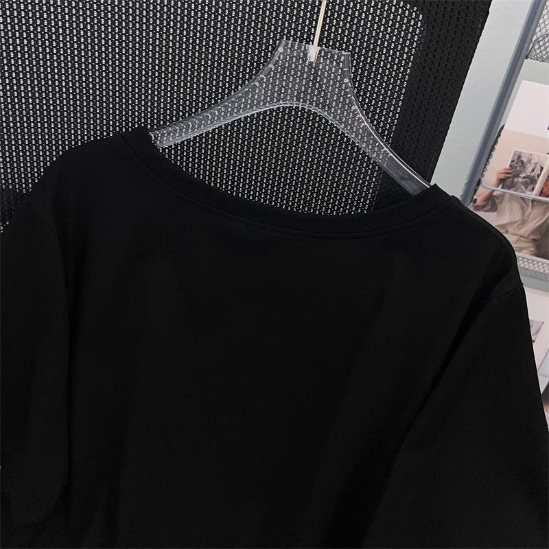 Women's Plus Size Mid-Length Loose Short-Sleeve Round Neck T-Shirt (200/300/350 Jin)