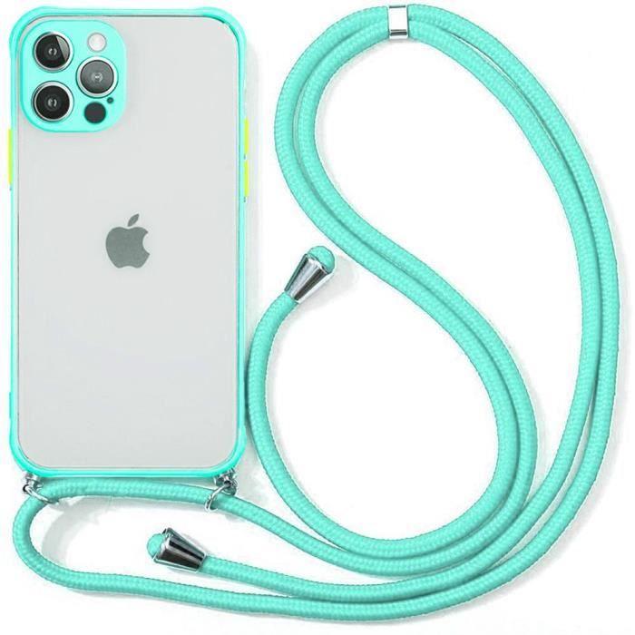 Coque de Protection pour iPhone 11 Pro Max - PROSHOP - Turquoise - Rigide - Givrée - Avec Bandoulière