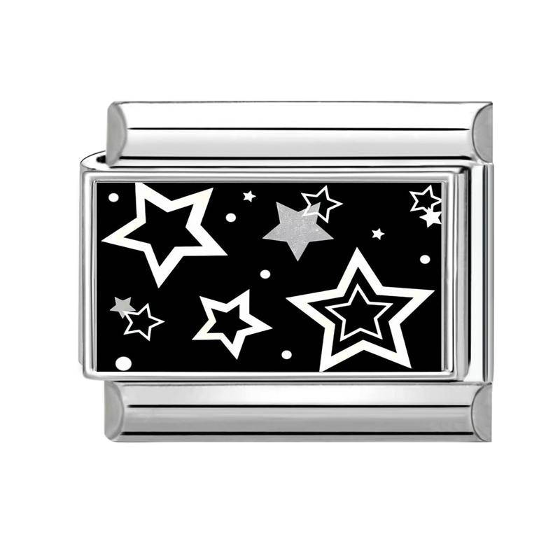 Y2K Creative Black Series Sun Moon Eye Heart Star Sunflower Cat Italian Charm Links Fit 9mm Stainless Steel Bracelet DIY Making