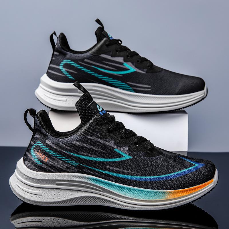 

Кроссовки для бега с карбоновой доской, мужские дышащие спортивные кроссовки с подошвой из попкорна, мужские повседневные кроссовки с амортизацией 44 чёрный