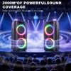 Karaoke Machine, Dual 8" Subwoofer Big Bluetooth Speaker with 500W Peak Power, PA System with DJ Light, Rolling Wheels and Trolley