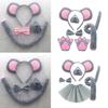 Little-Mouse Costume Accessories Set Mouse Ears Headband,Bowtie,Nose,Gloves Tail