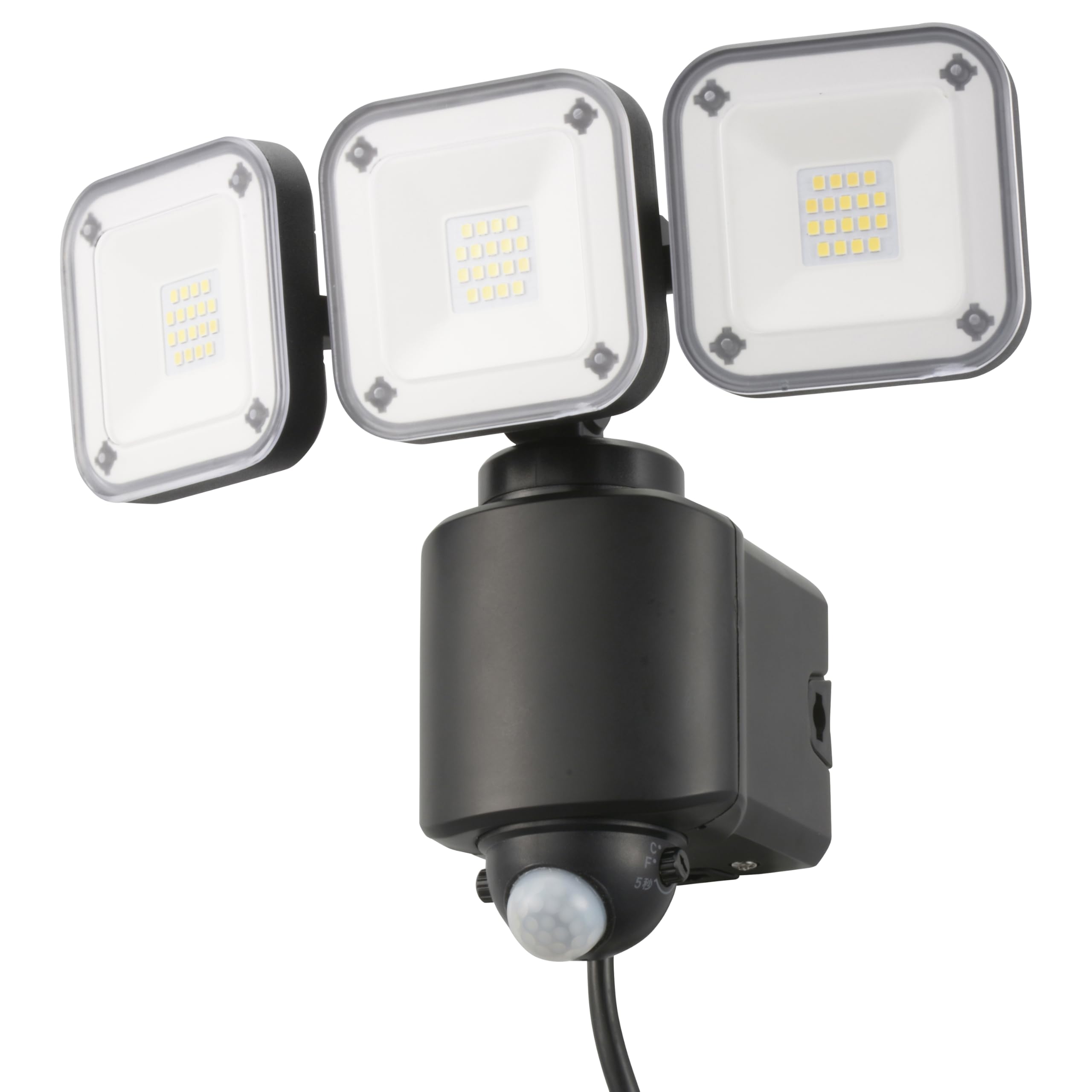 

OHM Electric Светодиодный светильник с датчиком движения Monban, Наружный датчик движения, Светодиодный светильник с вилкой, Питание от сети переменного тока, 4500 люмен, 3 светильника, IP44, Безопасность, Автоматическое включение/выключение,