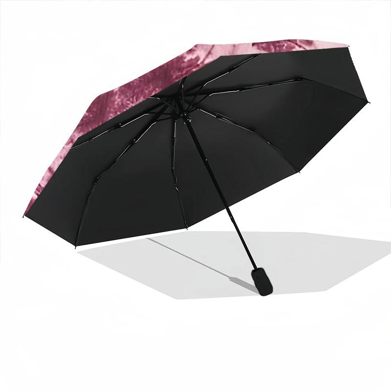 1pc Floral Pattern Automatic Folding Umbrella - Portable Collapsible Design, 8-Rib Iron Frame, Durable Fabric Yy251125168