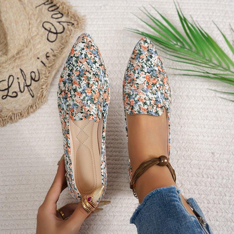 Fashion New Autumn Women's Shoes Casual and Fashionable Pointed-toe Flat Women's Shoes Shallow Opening Colorful Single Shoes Large Size