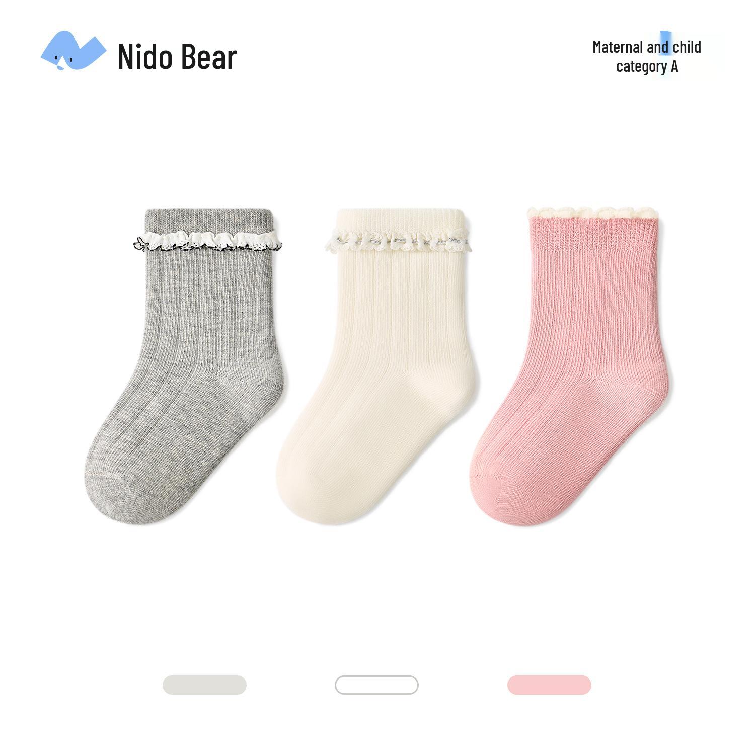 

Nidoran 2025 Baby Lace Cotton Socks: Autumn/Winter Boneless Non-Binding Princess Socks for Girls 6-12 months (Fit foot length 9-11cm)