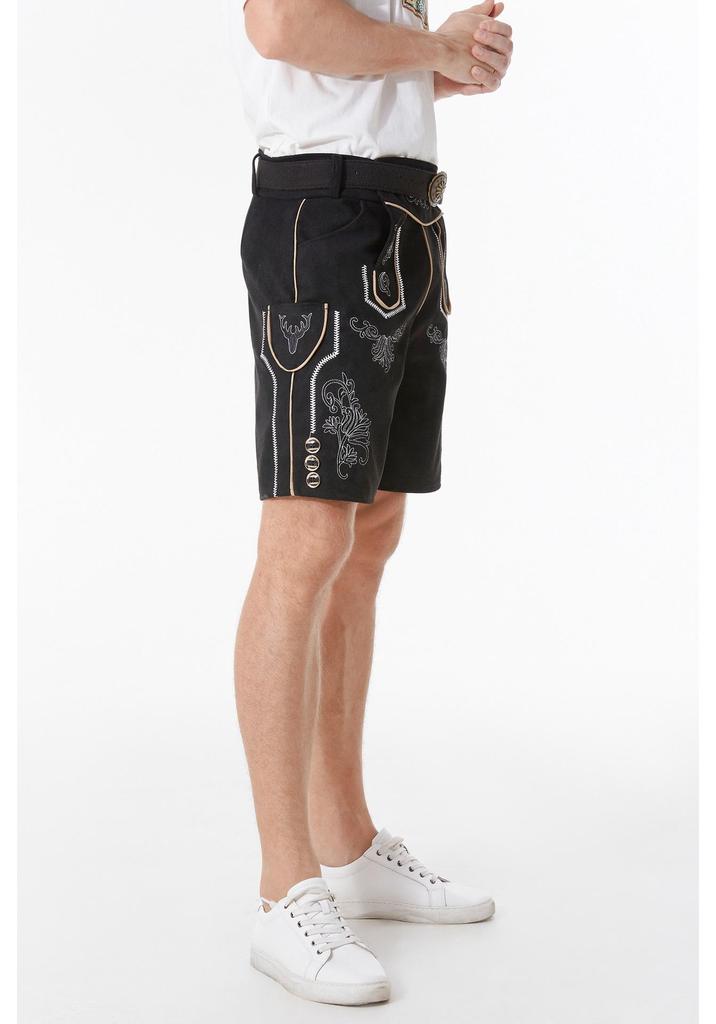 German Oktoberfest Men's Ethnic Shorts with Belt - Traditional Festival Party Wear