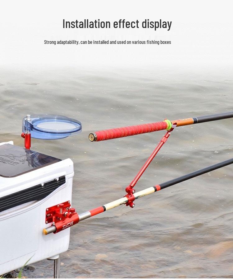 Universal Fishing Tackle Set: 3-Piece Tackle Box with Rod Pod Holder, Fish Keeper, Bait Tray & 4-Piece Umbrella Holder