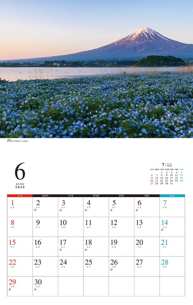 Krásný kalendář Fuji 2025 Hora. (Měsíční/Nástěnný) (Neko Publishing) (Série kalendářů)