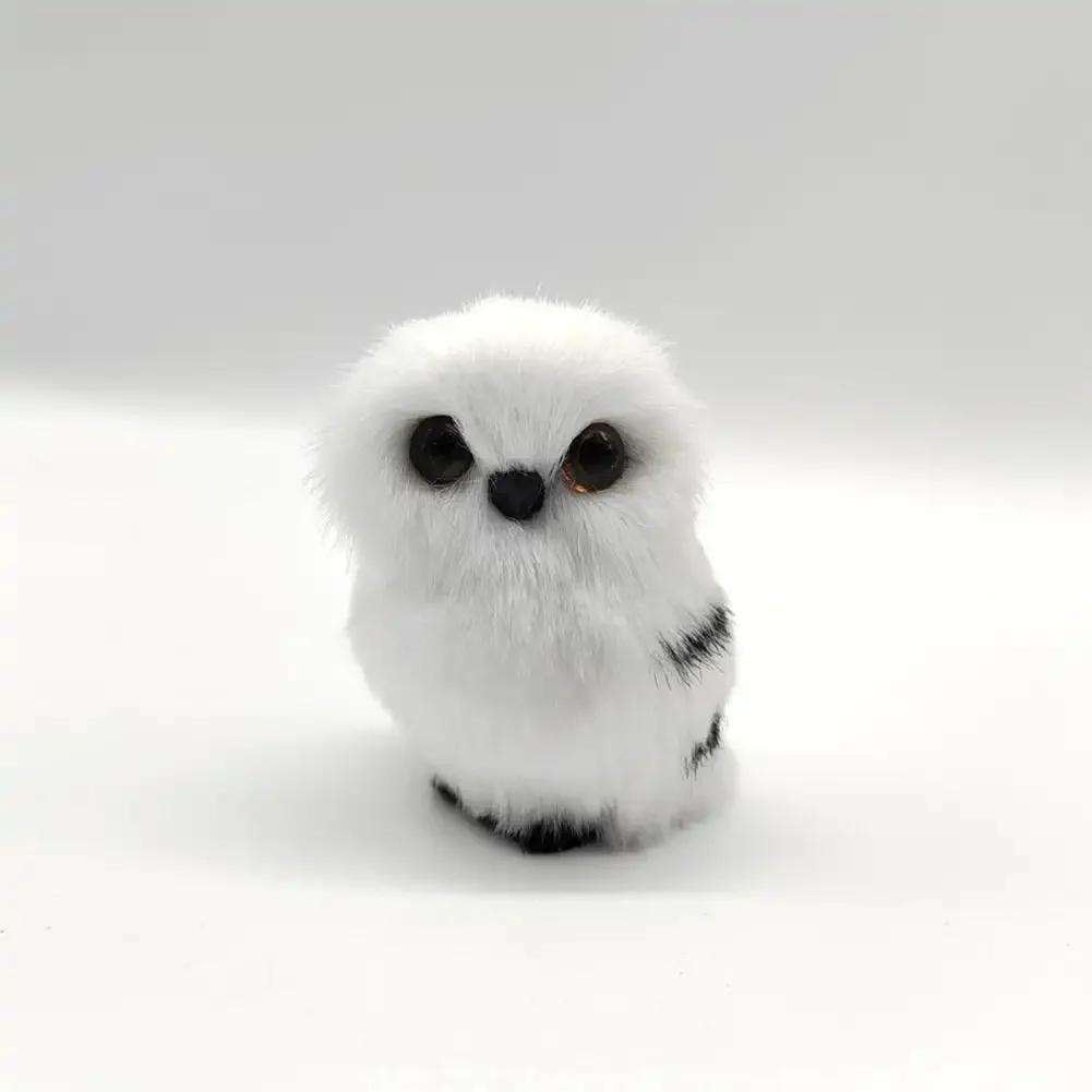Simulation Plush Toys Action Figures Kids Gift Simulation Owl Exquisite Ornament Cute Furry Home Decoration Ornament Adornment