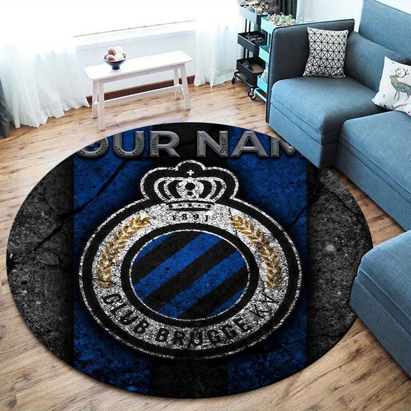 Club Brugge KV Custom Name Round Area Rug,Carpet Rug for Living Room Bedroom Sofa Playroom Decor,Non-slip Floor Mat