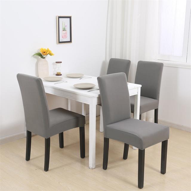 1 /2 /4 /6pcs Solid Color Chair Cover Elastic Slipcovers Chair Covers For Kitchen Dining Room Wedding Banquet Home Spandex Stretch