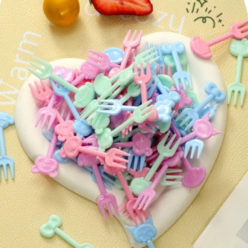 Forchettine da frutta da cartone animato Stuzzicadenti Simpatico animale Selezione cibo Mini decorazione per portapranzo Strumento integrativo alimentare per bambini
