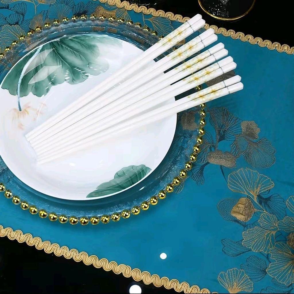 Non-slip Ceramic Chopsticks - Anti-mold, Antibacterial, High Temperature Resistant, Easy to Clean, High-grade Bone China Tableware for Home Use.