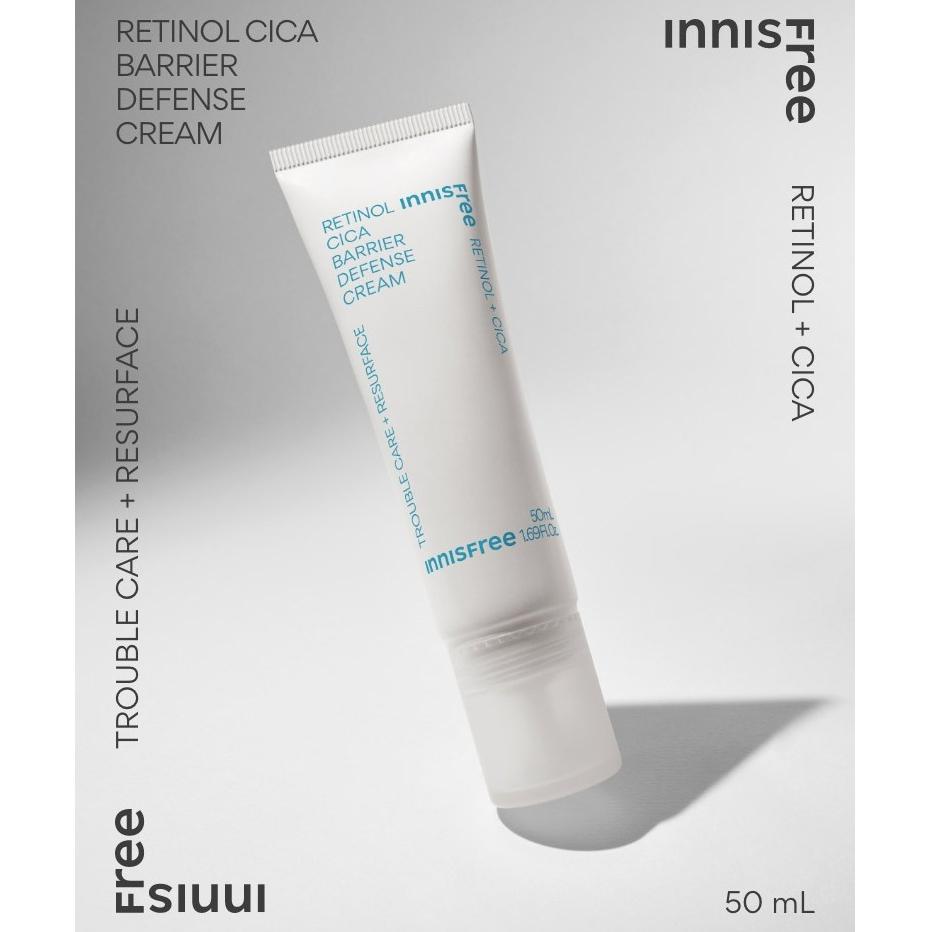 Innisfree Retinol Cica Barrier Defense Cream 50ml Soothing & Smoothing Moisturizer for Sensitive Skin