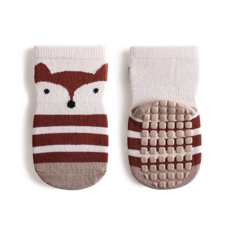 Silicone Non-slip Cartoon Mid-calf Baby Socks for Early Walking - Spring/Autumn L 3-5 years