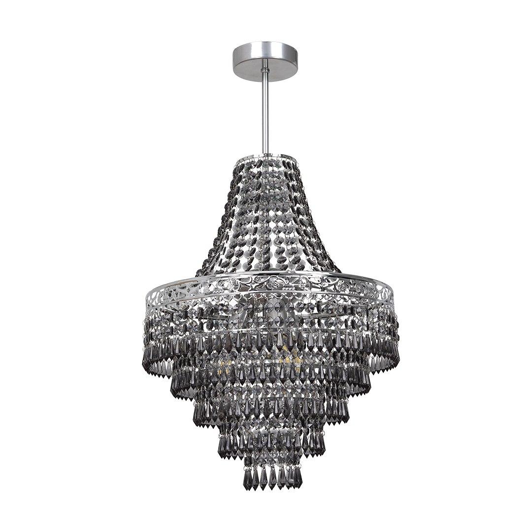 Glamorous crystal chandelier black silver ceiling