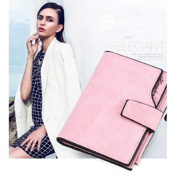 Fashion Women Wallet PU Leather Elegant Lady Wallets Hasp Zipper Design Short Coin Purse ID Card Holder