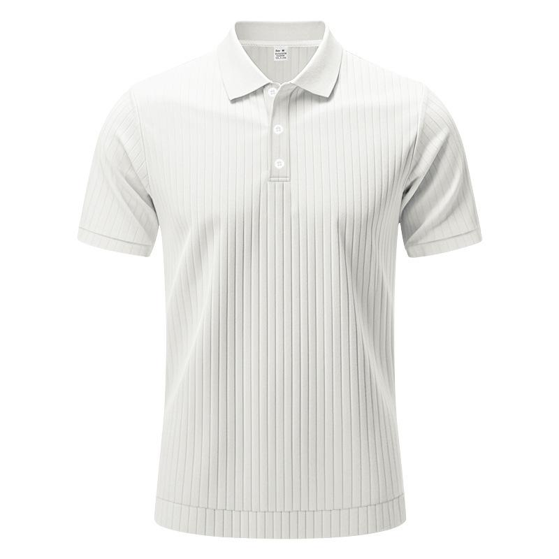 New Versatile Pure Cotton Sports Fitness Men'S Twill Polo Shirt, Business Casual Men'S Solid Color Short Sleeved T-Shirt
