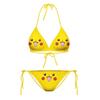 Pikachu Sarı Kadın Askılı Bikini - Bağcıklı Tasarımlı Seksi Üçgen Mayo