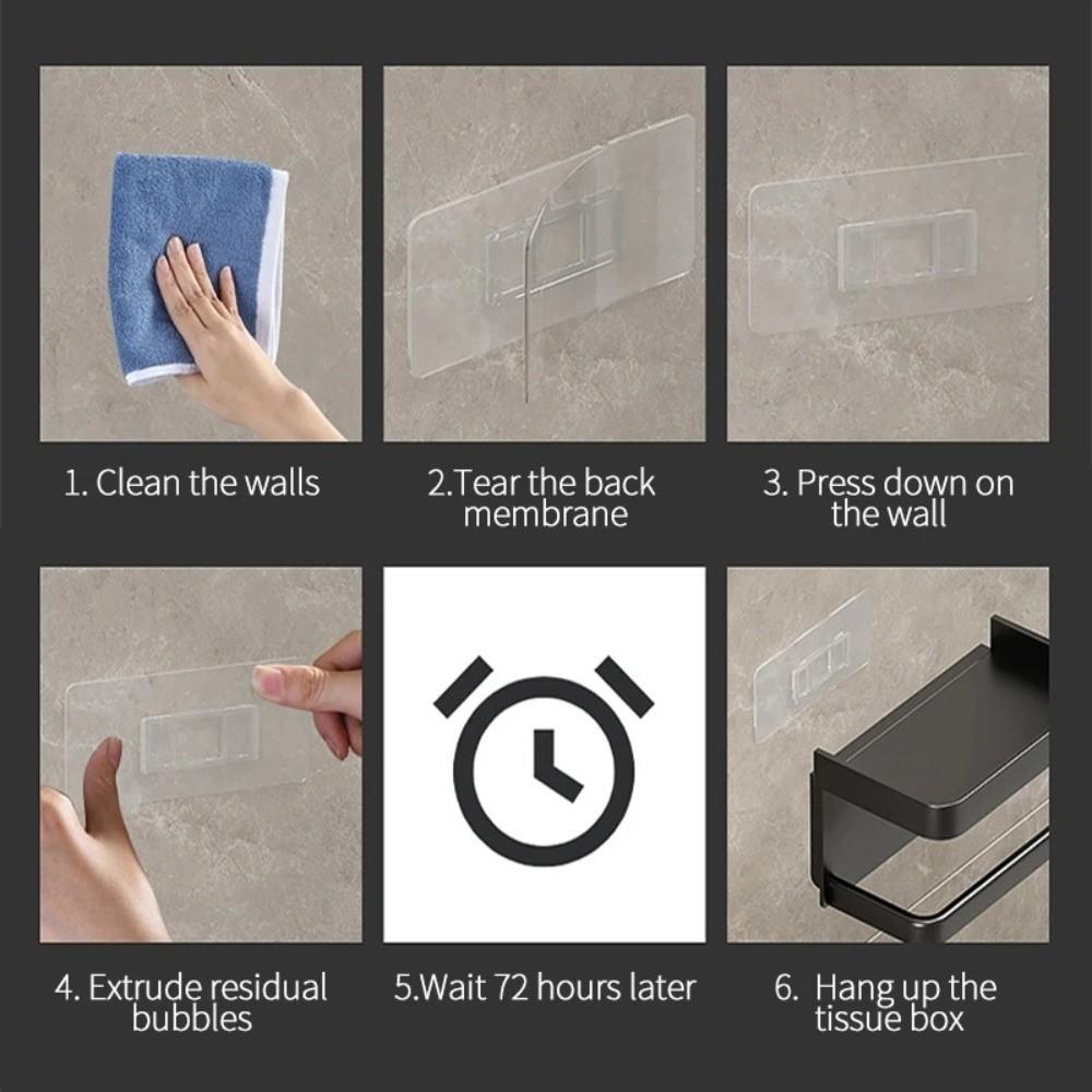 Multifunctional Plastic Toilet Paper Holder Wall Mounted No Drilling Toilet Organizer Rack With Shelf Tissue Holder Bathroom Use