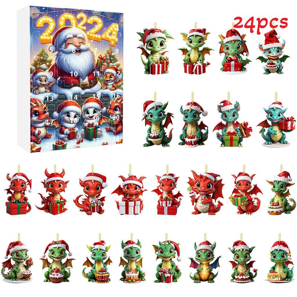 Unique Christmas Mystery Box Advent Calendar Countdown With 24 Festive Dragon Charms