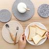 Placemat Pad Coasters Kitchen Table Mats Cotton Linen Knitting Bowl Mats Padding Mat Insulation Pad