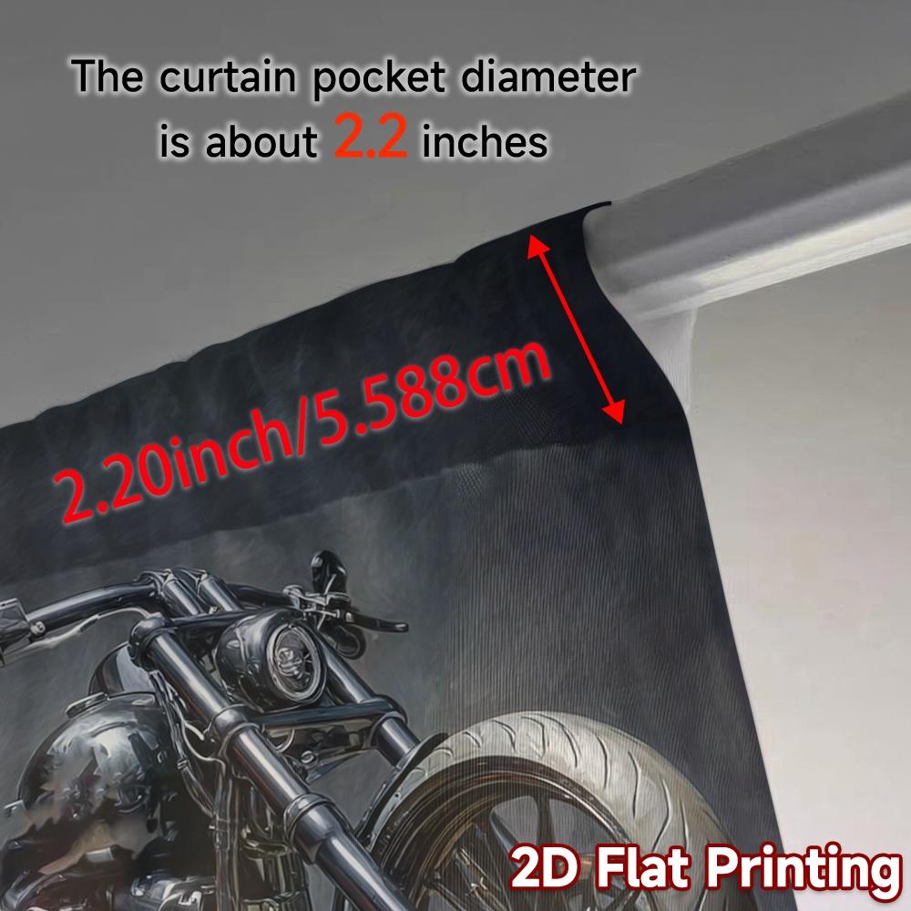 Flat Printing Curtains Without Rod Darksteel Rider Chic Window Curtain Versatile Fabric Decorations Home Set Of 2 Made Polyester Washable