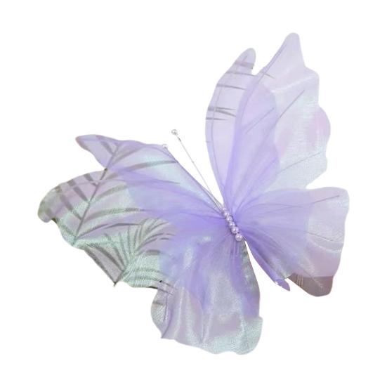 Faux Silk Yarn Artificial Butterfly Giant Large 3D Simulation Tulle Fake Butterfly Prop Butterfly Display