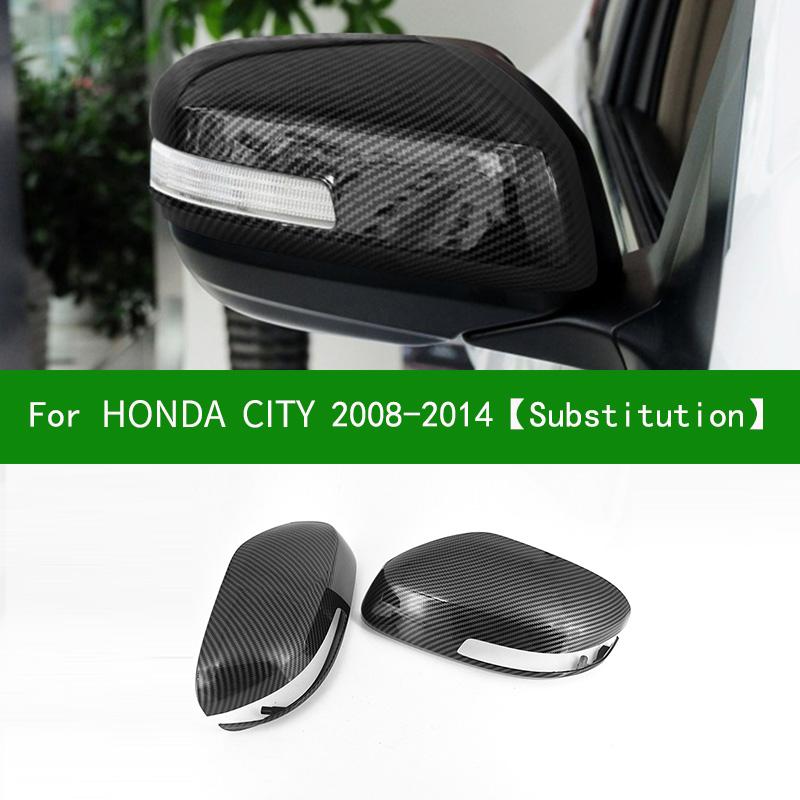 

Для honda city 2008-2014 автомобильная замена накладки на зеркало заднего вида, черные чехлы для боковых зеркал из углеродного волокна 2009 2010 2011