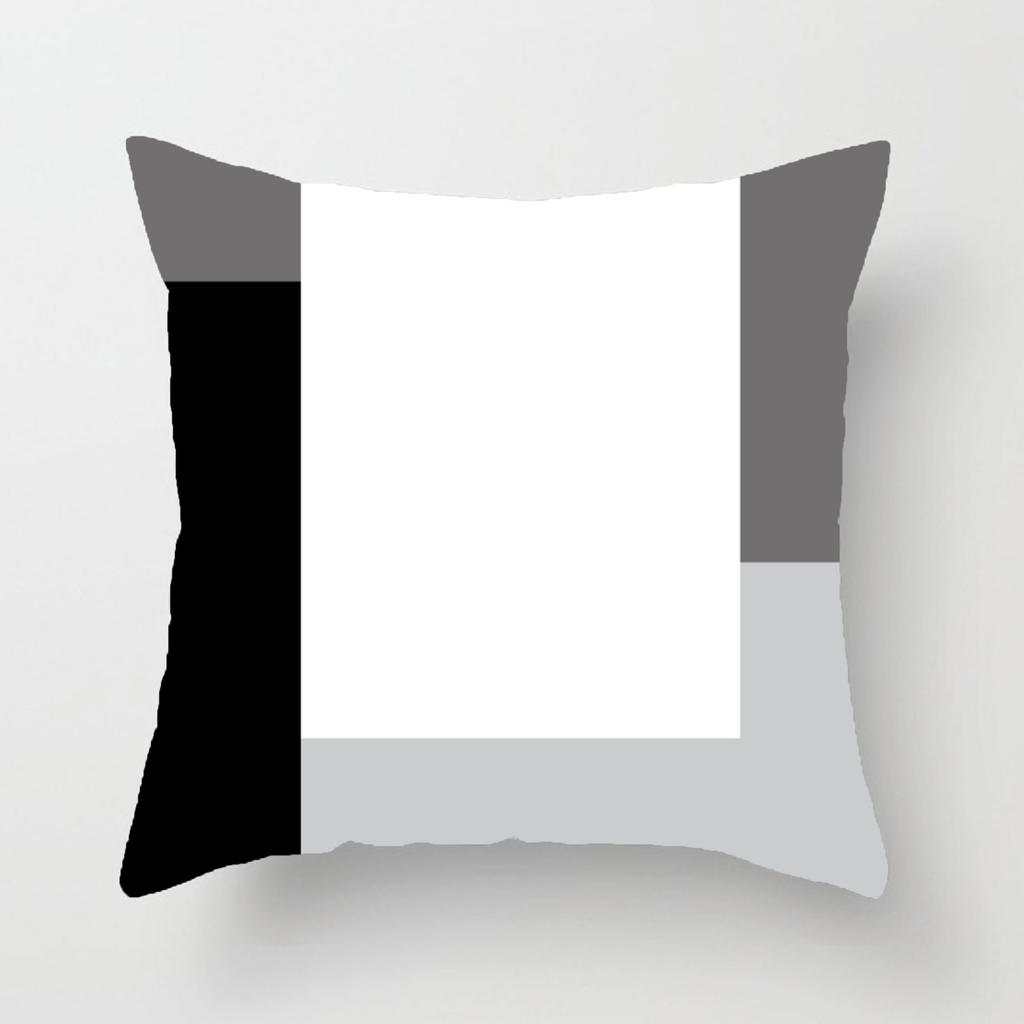 Nordic Throw Pillow Cover Plush Black and White Geometric Striped Simple Pillow Cover Sofa Cushion Cover
