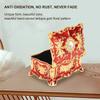 Metal Enamel Trinket Box Gold Red Jewelry Organizer Jewelry Box  Ring Necklace Earring