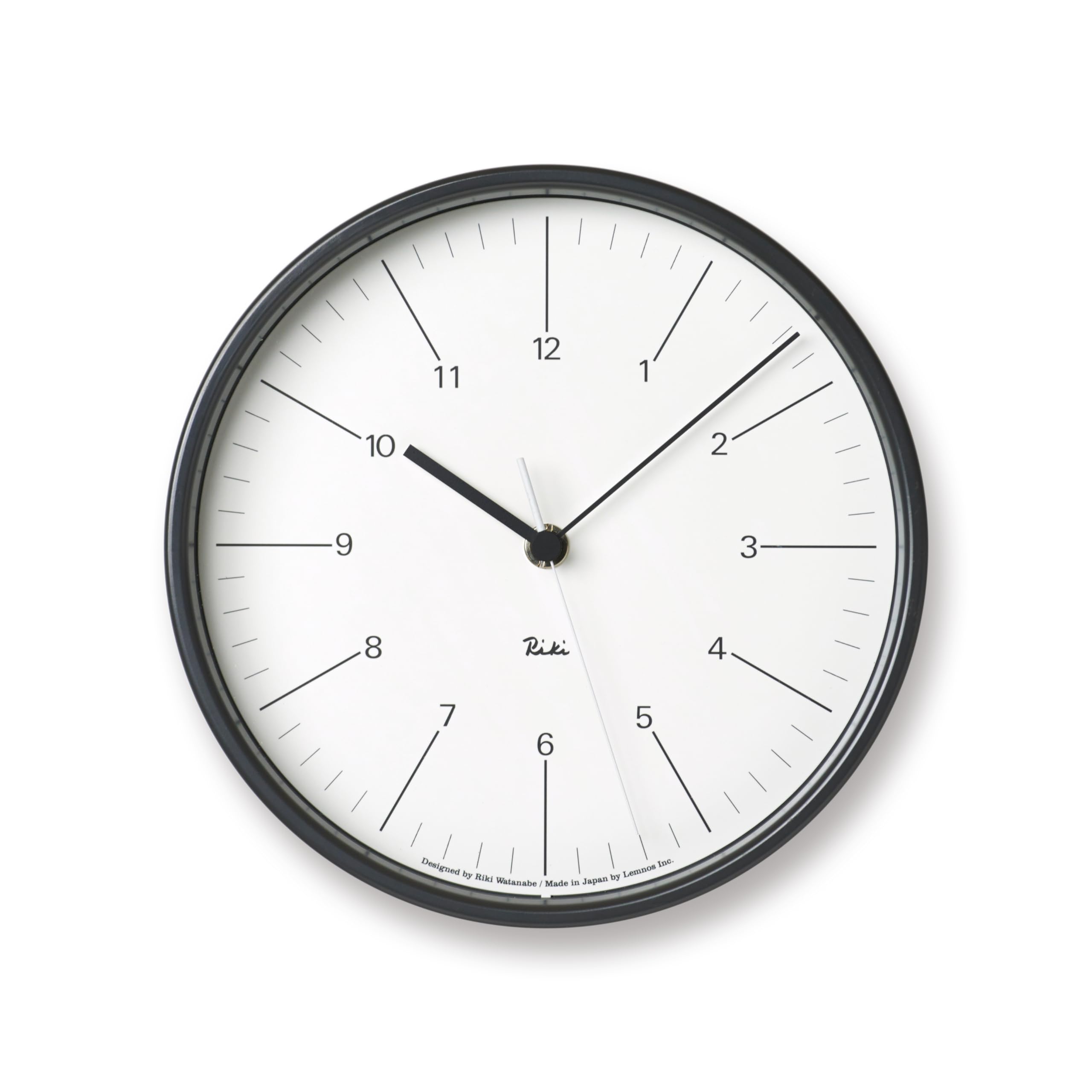 Lemnos Analog RIKI STEEL WH Radio-Controlled Clock, CLOCK, White, WR24-10
